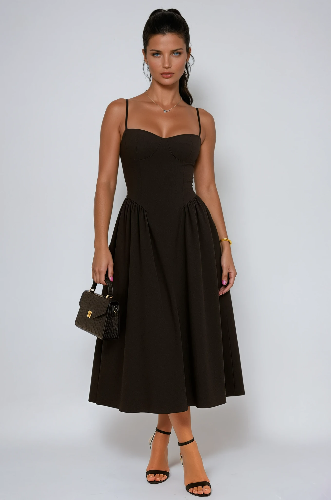 Pleated Skater Maxi Dress 0