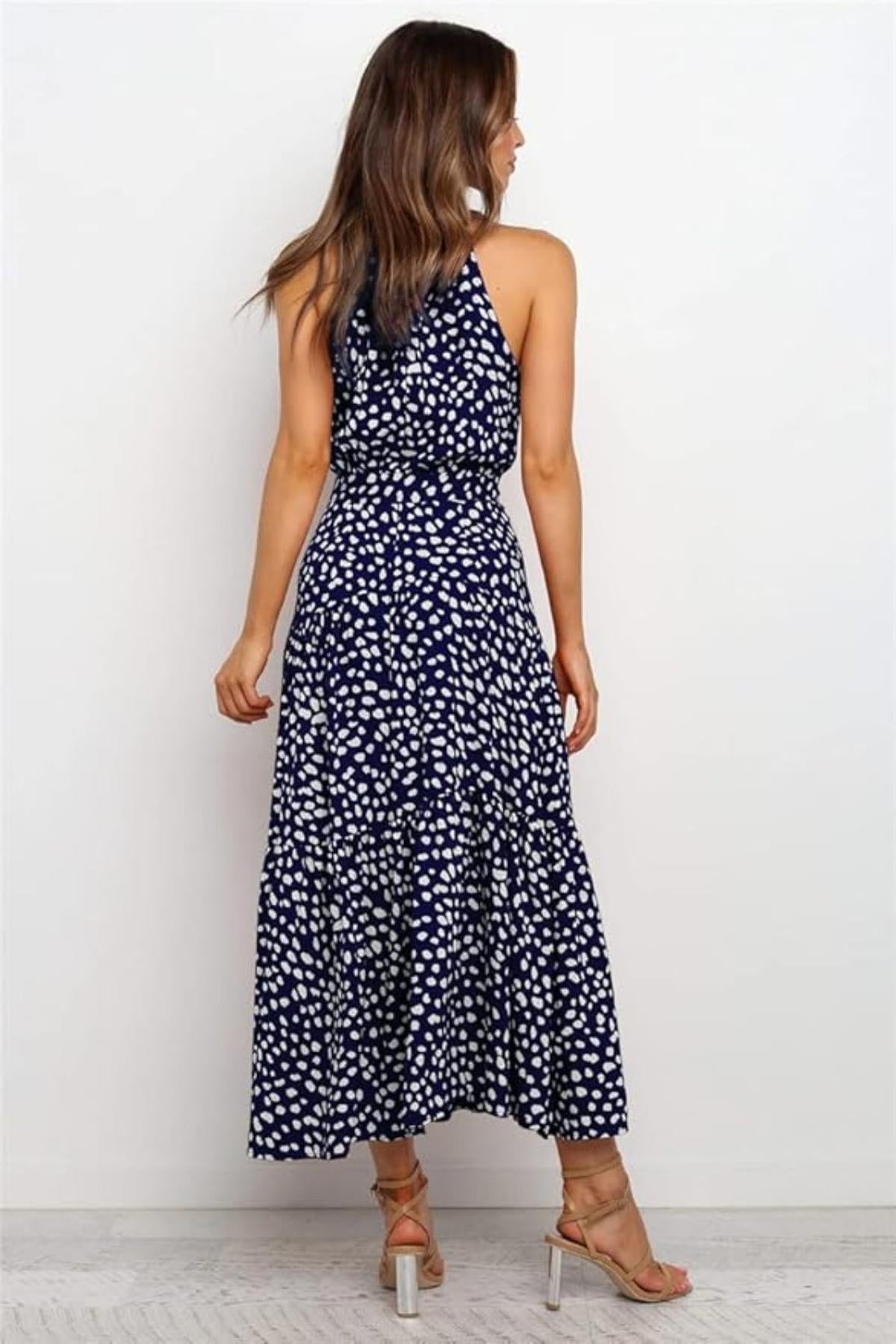 Polka Dot Halter Midi dress 2