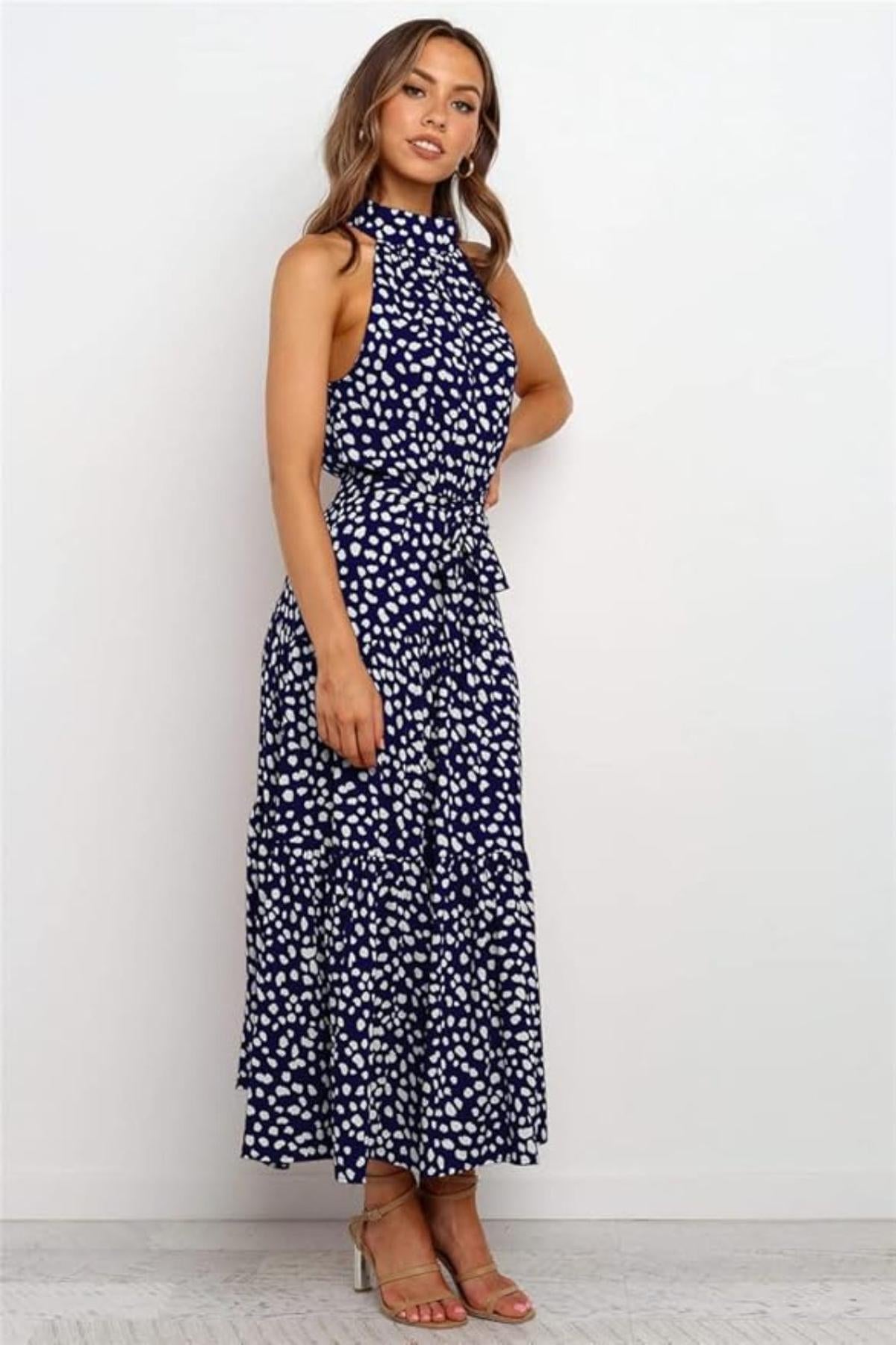Polka Dot Halter Midi dress 4