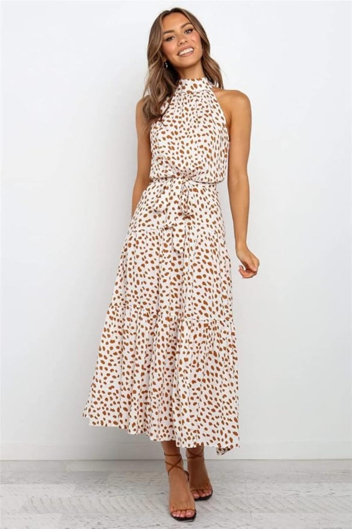 Polka Dot Halter Midi dress 8