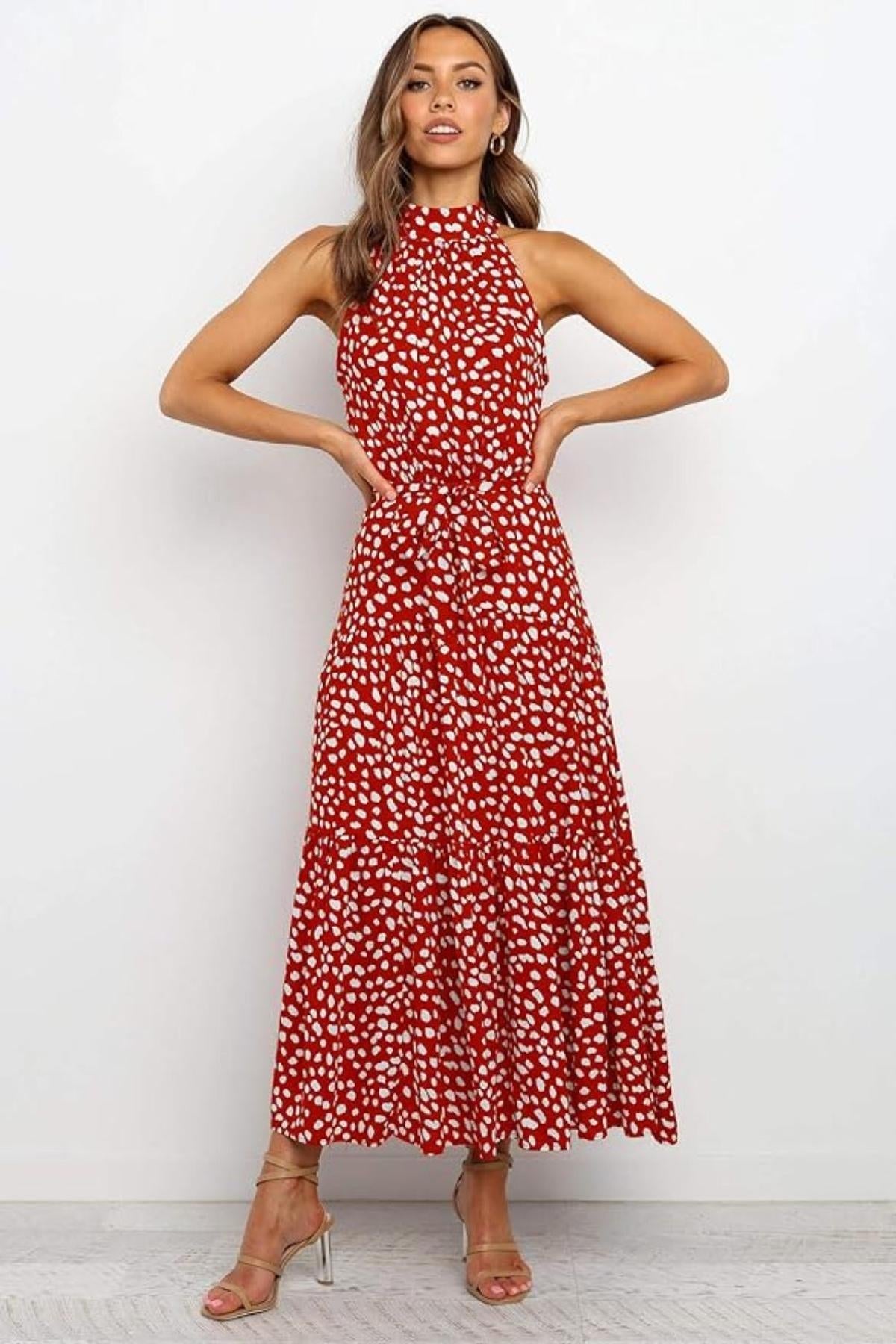 Polka Dot Halter Midi dress 9