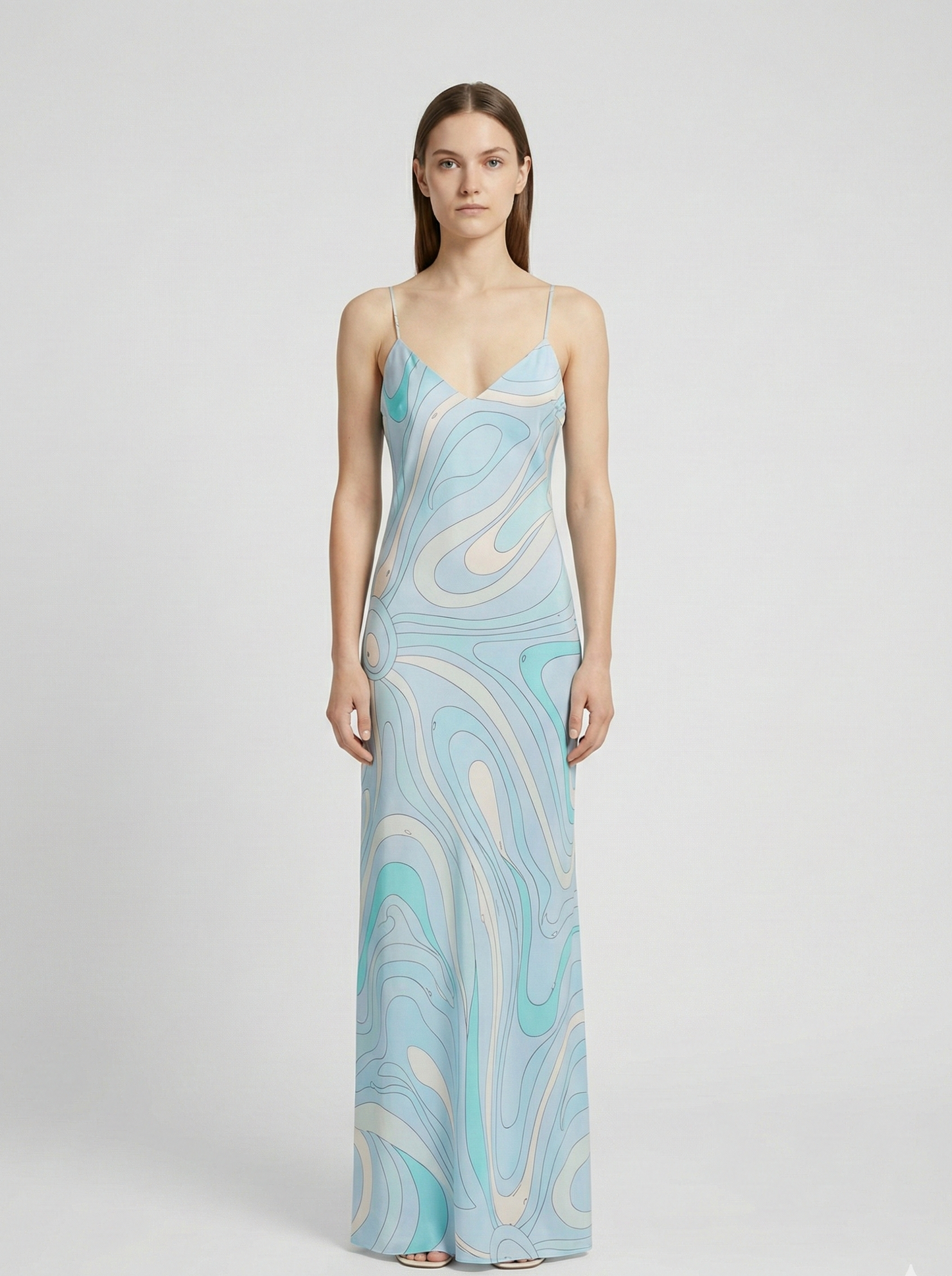 Printed Slip Maxi Dress – Sleek Evening Silhouette Dress for Women 0