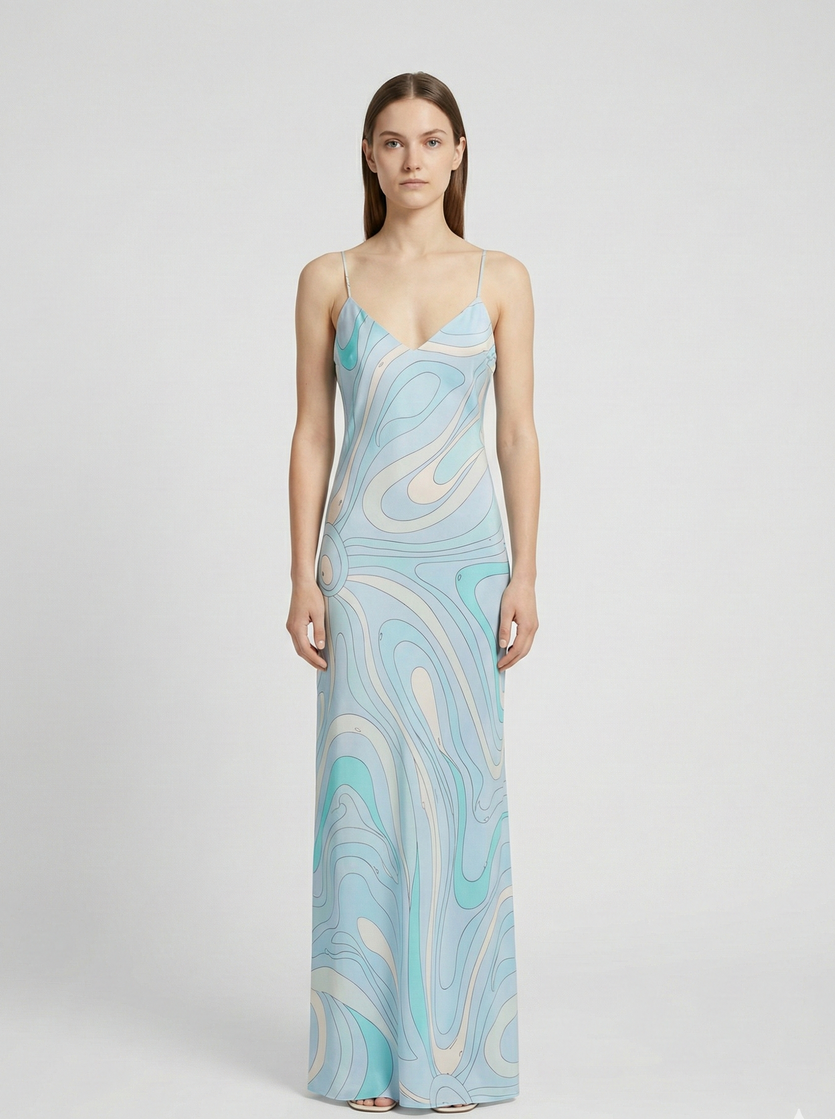 Printed Slip Maxi Dress – Sleek Evening Silhouette Dress for Women 0