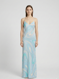 Printed Slip Maxi Dress – Sleek Evening Silhouette Dress for Women 0