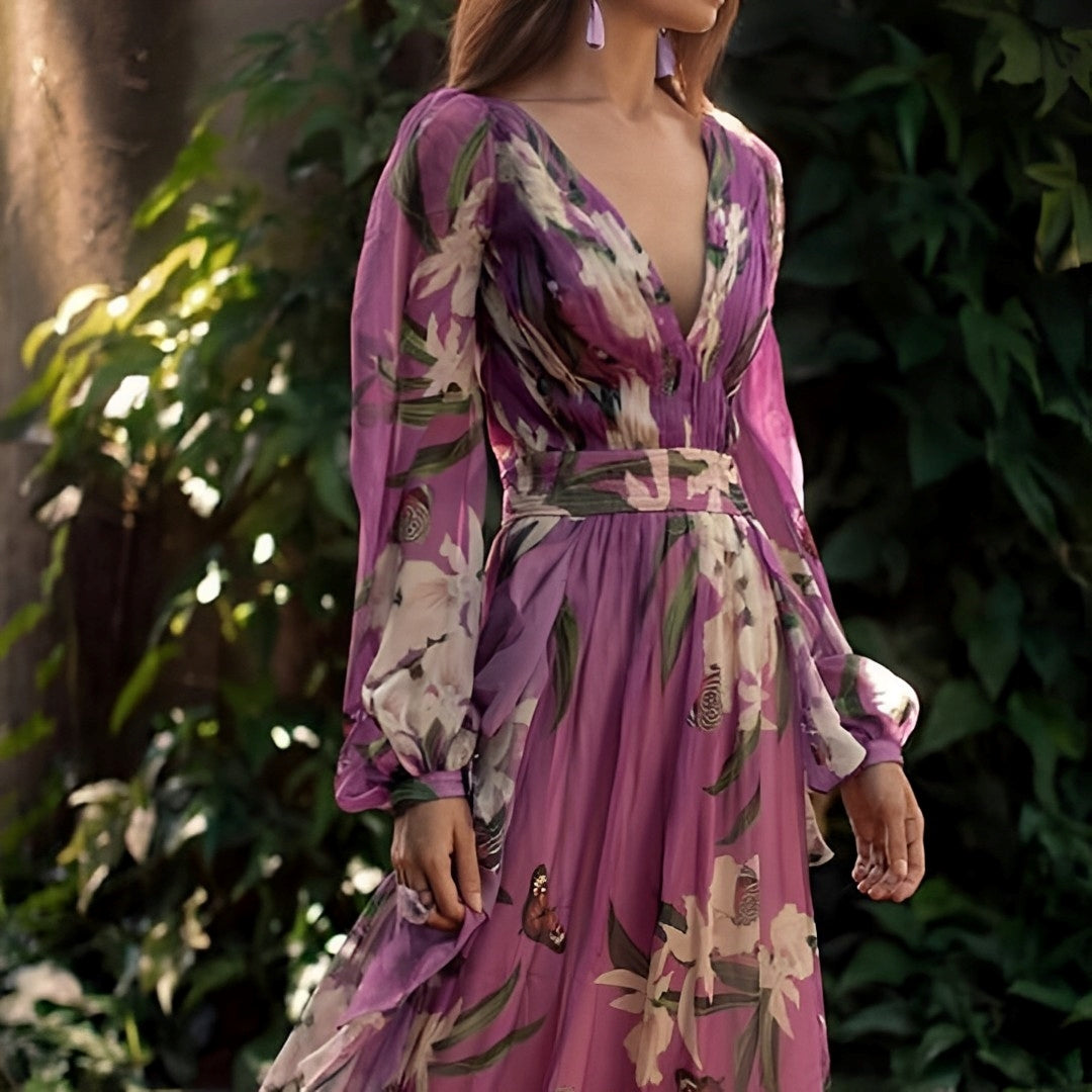 Rachel | Women’s Lightweight Floral Chiffon Dress with Flowy Fit 2