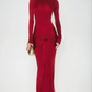Red High Neck Maxi Dress 1