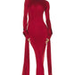 Red High Neck Maxi Dress 2