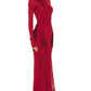 Red High Neck Maxi Dress 3