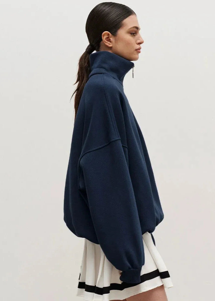 Relaxed Fit Zip-Up Sweater 2