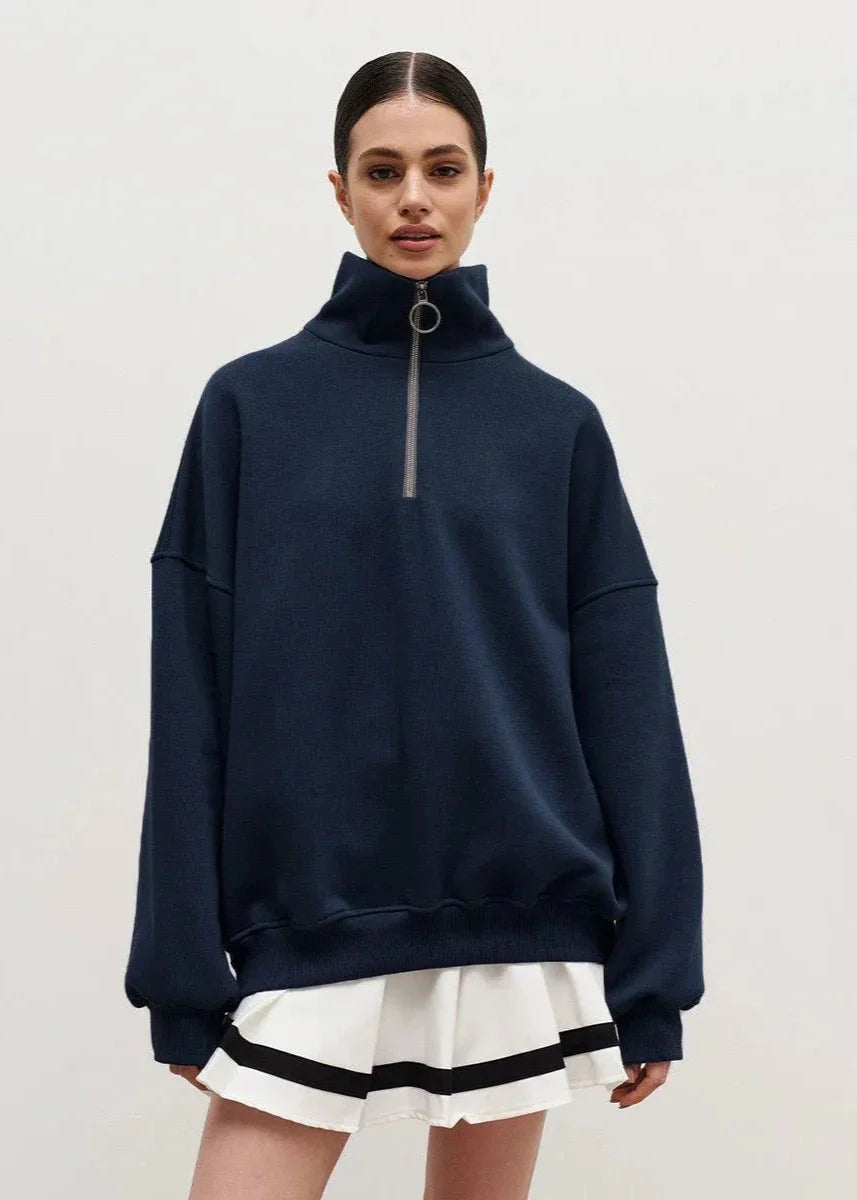 Relaxed Fit Zip-Up Sweater 3