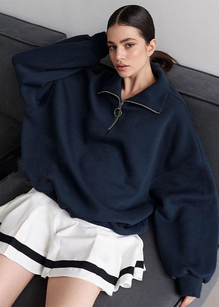 Relaxed Fit Zip-Up Sweater 4