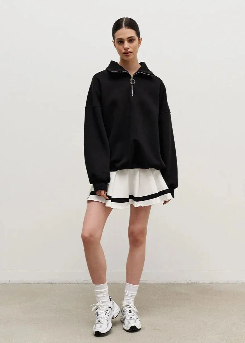 Relaxed Fit Zip-Up Sweater 5