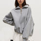 Relaxed Fit Zip-Up Sweater 7