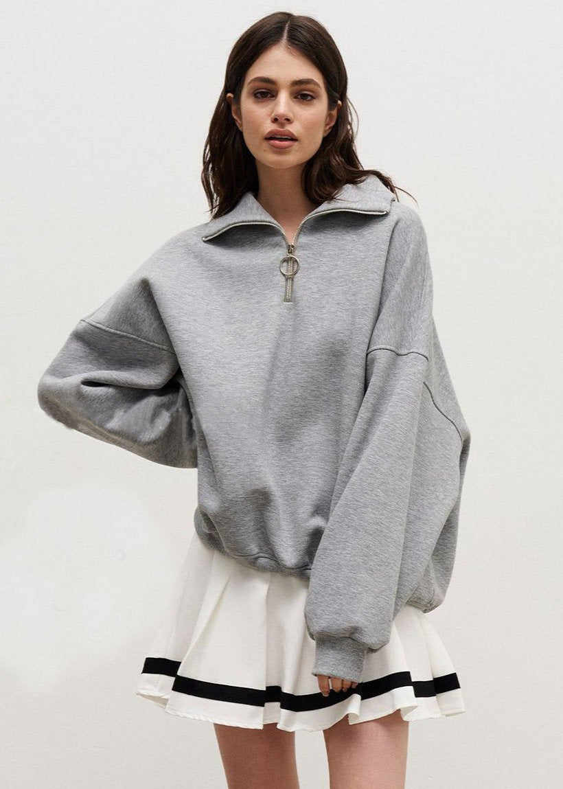 Relaxed Fit Zip-Up Sweater 7