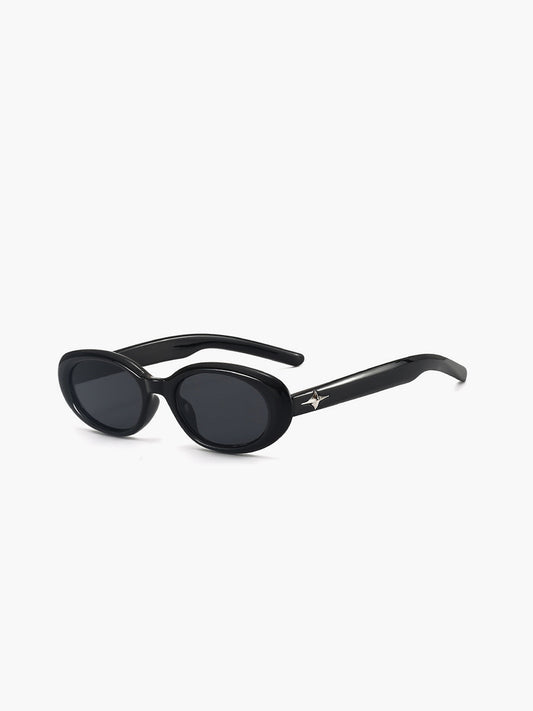 Retro Oval Black Sunglasses 0