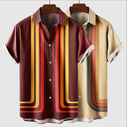 Retro Summer Shirt with Short Sleeves for Men 3