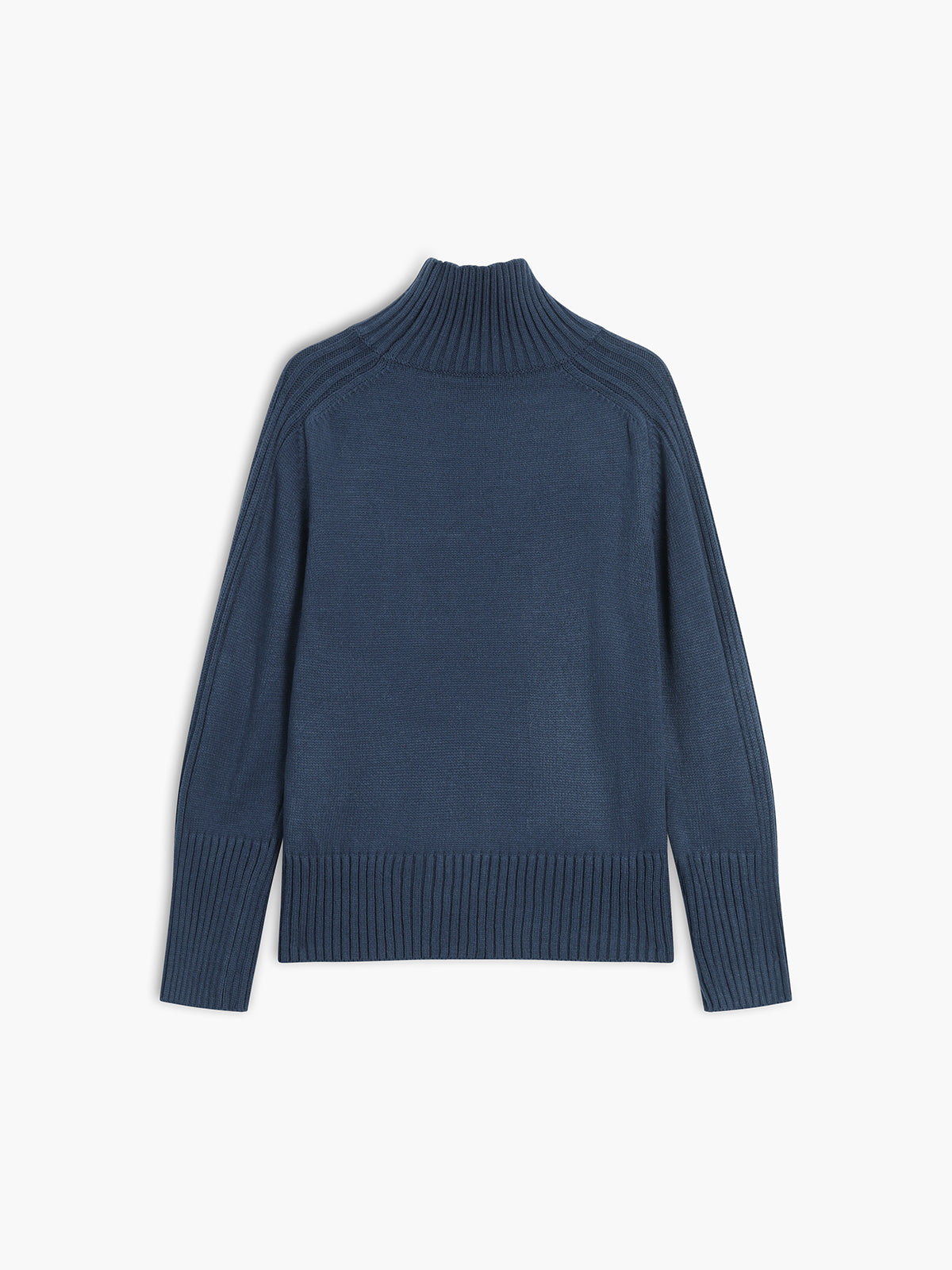 Ribbed Mock Neck Knit Sweater 2