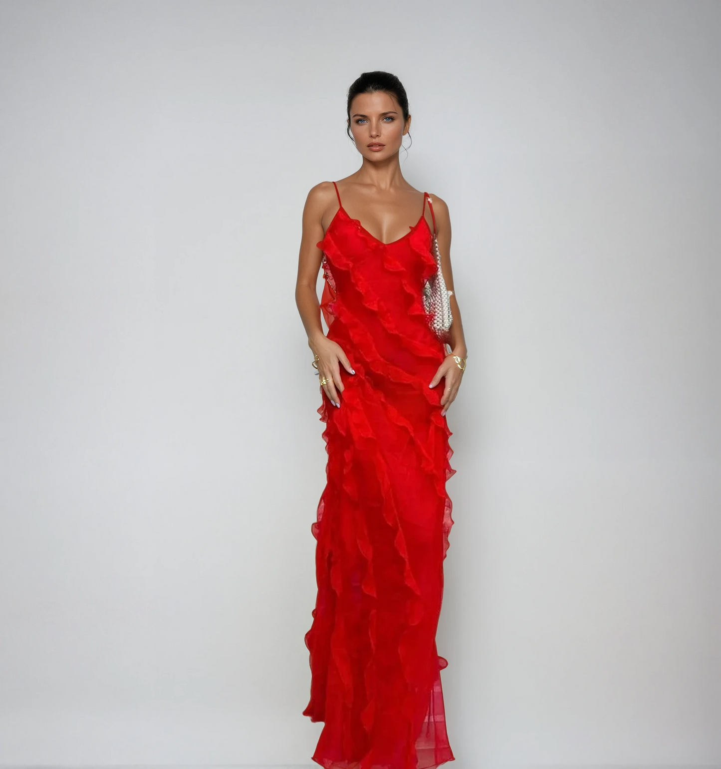 Romantic Ruffle Chiffon Maxi Dress 1