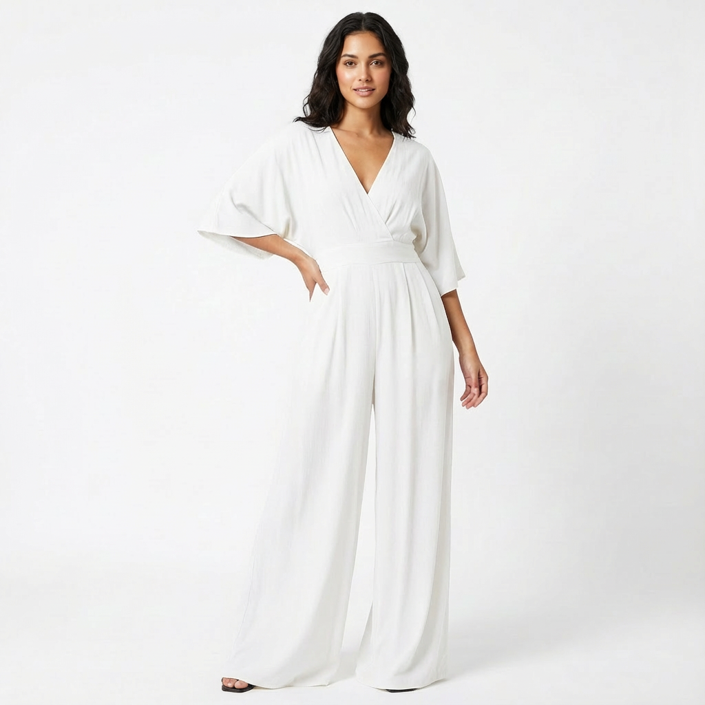 Rosie | Women’s Elegant Wide-Leg Jumpsuit with Half Sleeve 0