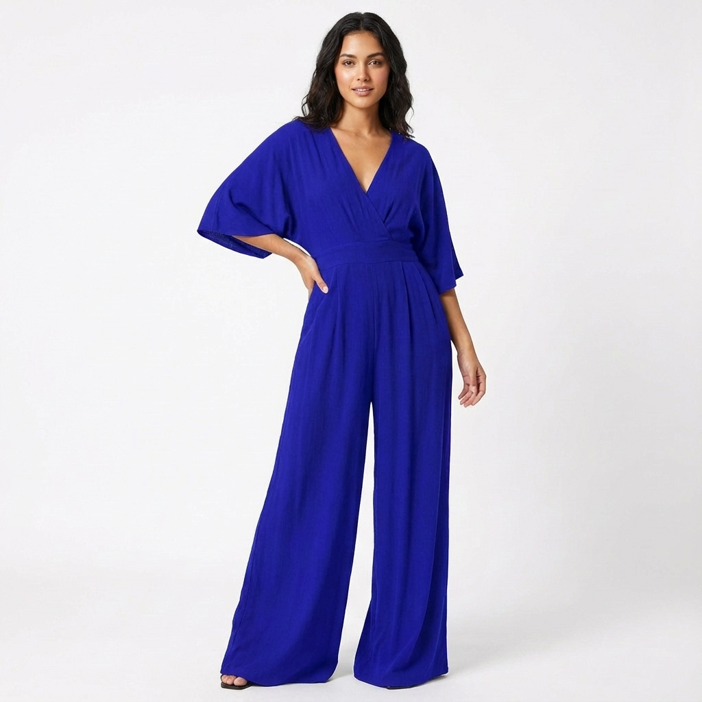 Rosie | Women’s Elegant Wide-Leg Jumpsuit with Half Sleeve 1
