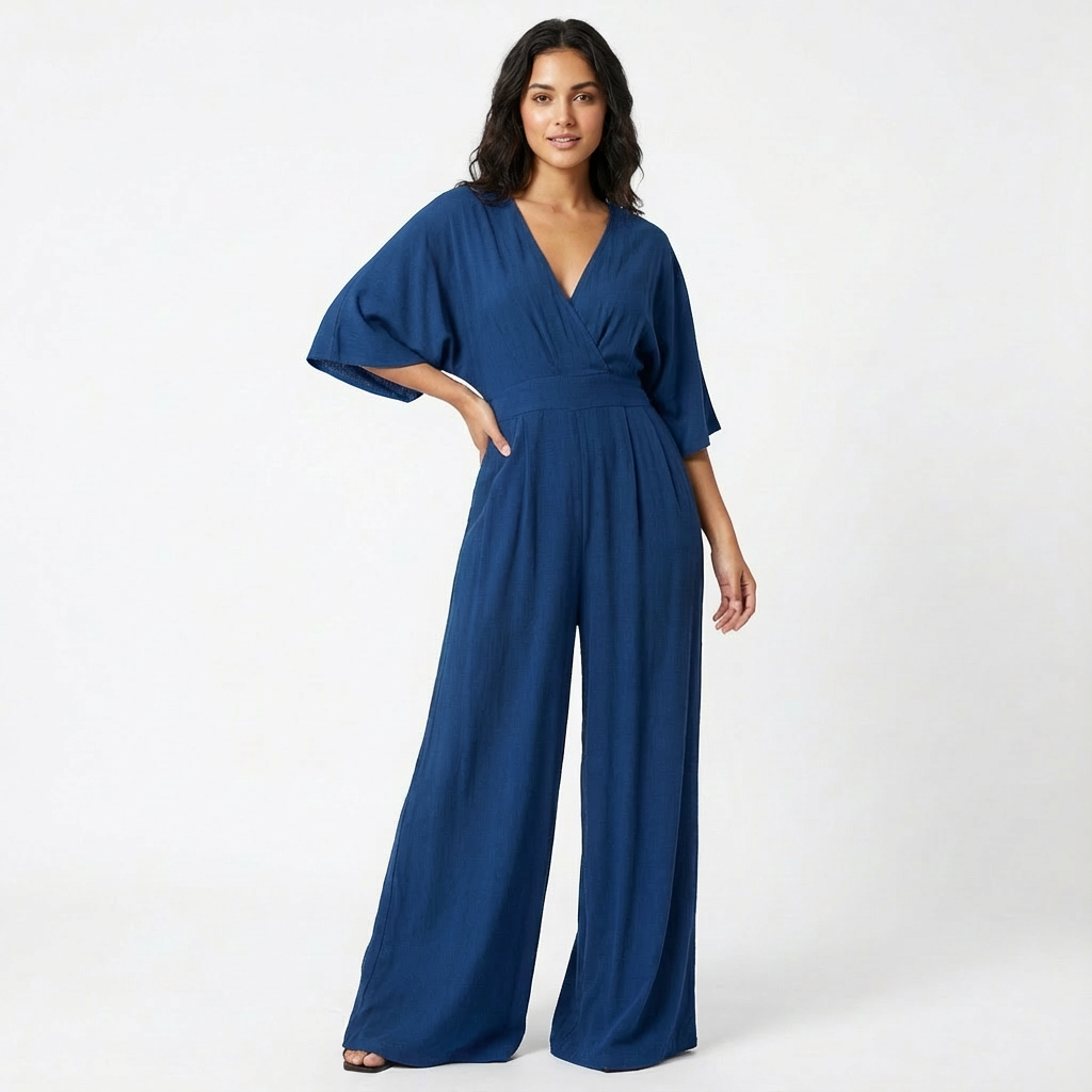 Rosie | Women’s Elegant Wide-Leg Jumpsuit with Half Sleeve 2