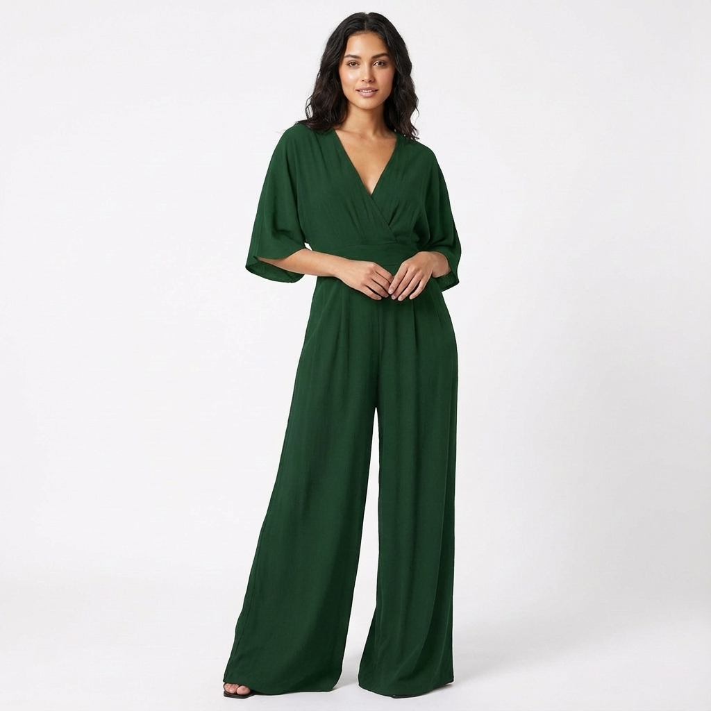 Rosie | Women’s Elegant Wide-Leg Jumpsuit with Half Sleeve 3