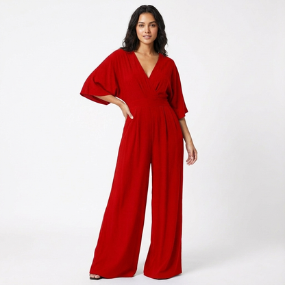 Rosie | Women’s Elegant Wide-Leg Jumpsuit with Half Sleeve 4