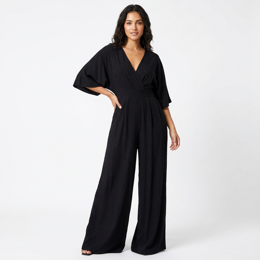 Rosie | Women’s Elegant Wide-Leg Jumpsuit with Half Sleeve 5