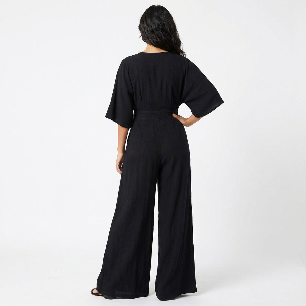 Rosie | Women’s Elegant Wide-Leg Jumpsuit with Half Sleeve 6