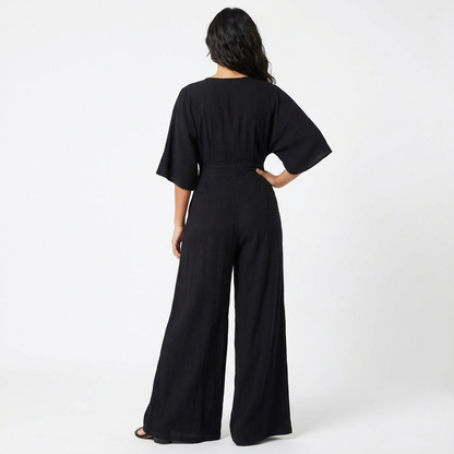 Rosie | Women’s Elegant Wide-Leg Jumpsuit with Half Sleeve 6