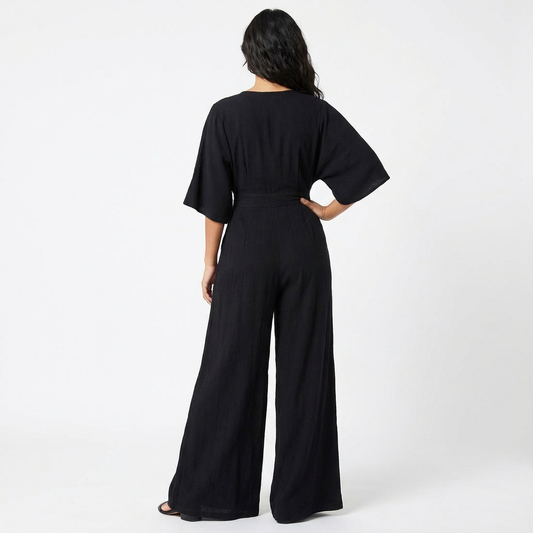 Rosie | Women’s Elegant Wide-Leg Jumpsuit with Half Sleeve 6