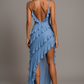 Ruched Blue Maxi Dress 1
