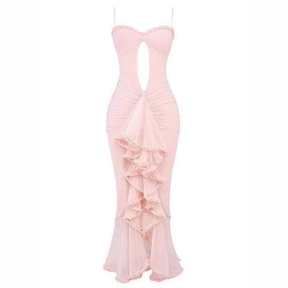 Ruched Cut Out Maxi Dress with Asymmetric Hem Detail 5