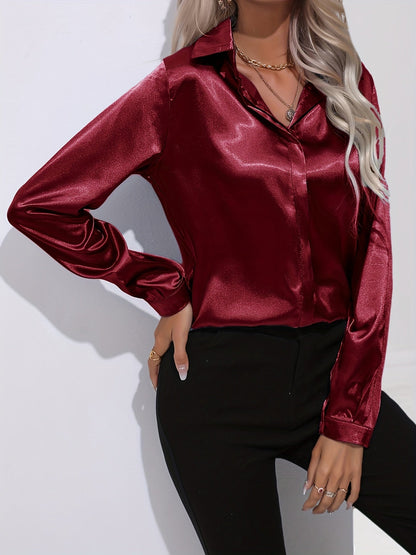 Sarah | Elegant Button-Down Blouse with Long Sleeves - Lumina 10