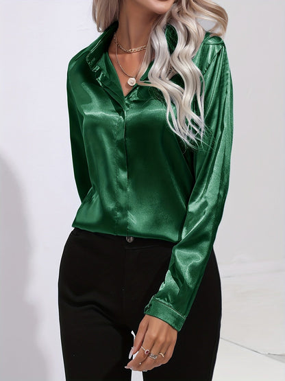Sarah | Elegant Button-Down Blouse with Long Sleeves - Lumina 3