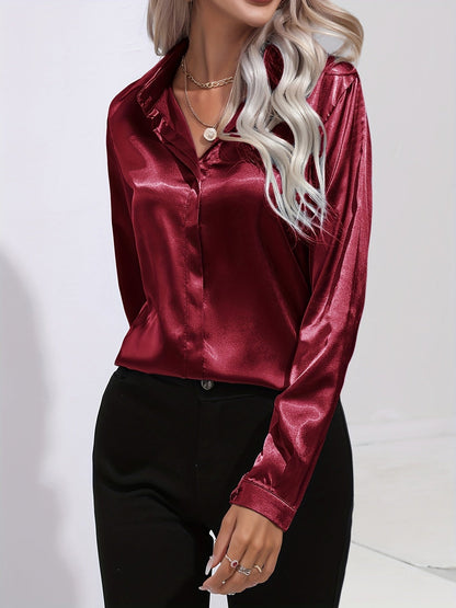 Sarah | Elegant Button-Down Blouse with Long Sleeves - Lumina 4