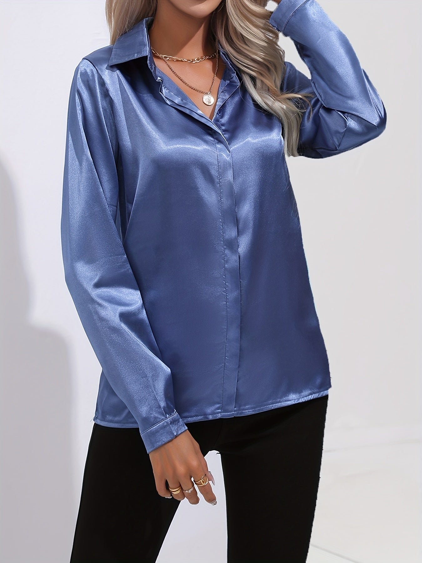 Sarah | Elegant Button-Down Blouse with Long Sleeves - Lumina 8