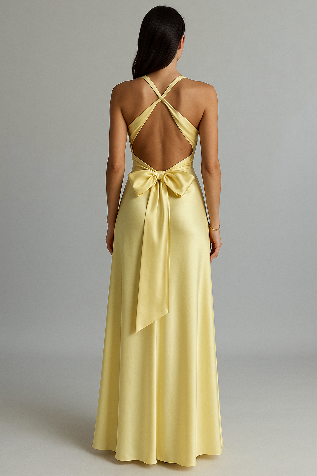 Satin Halter Maxi Gown 1