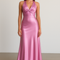 Satin Halter Maxi Gown 4