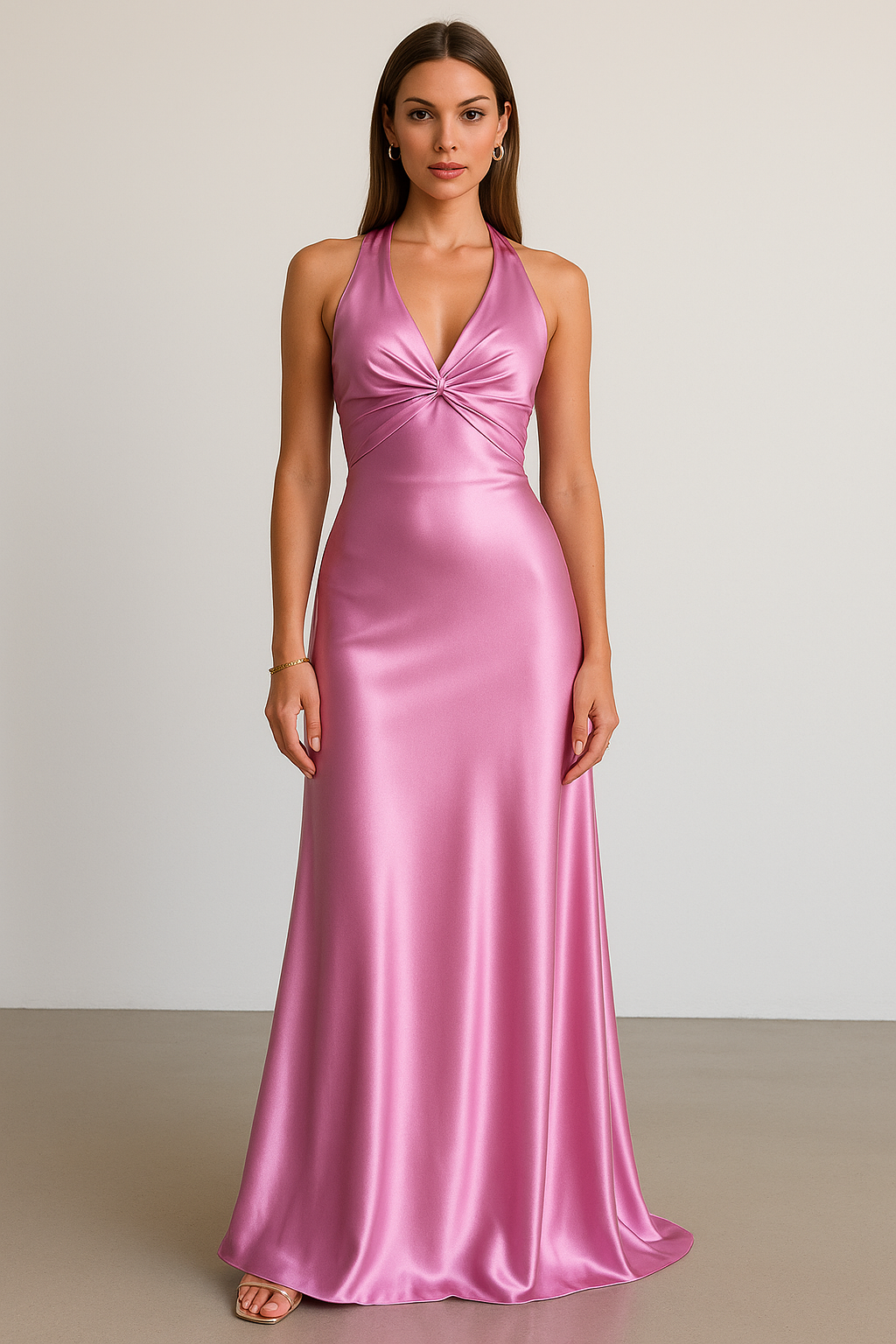 Satin Halter Maxi Gown 4