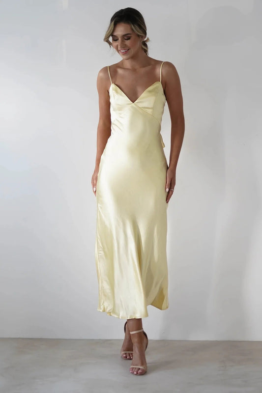 Satin Slip Maxi Dress with Delicate Strap Detail 0
