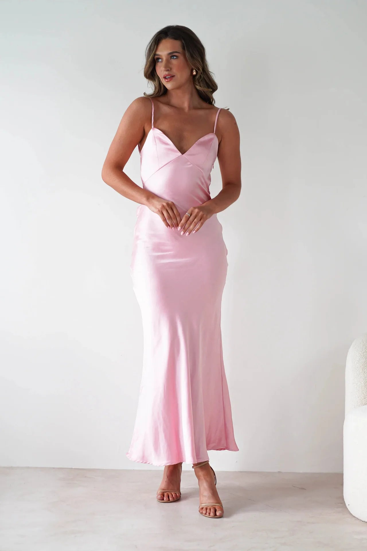 Satin Slip Maxi Dress with Delicate Strap Detail 6