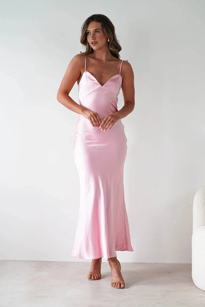 Satin Slip Maxi Dress with Delicate Strap Detail 6