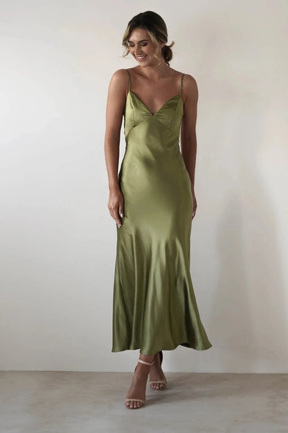 Satin Slip Maxi Dress with Delicate Strap Detail 8