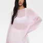 Sheer Pastel Pink Knit Sweater 0