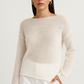 Sheer Textured Knit Sweater 0
