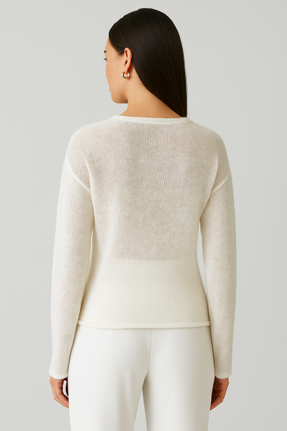 Sheer Textured Knit Sweater 2
