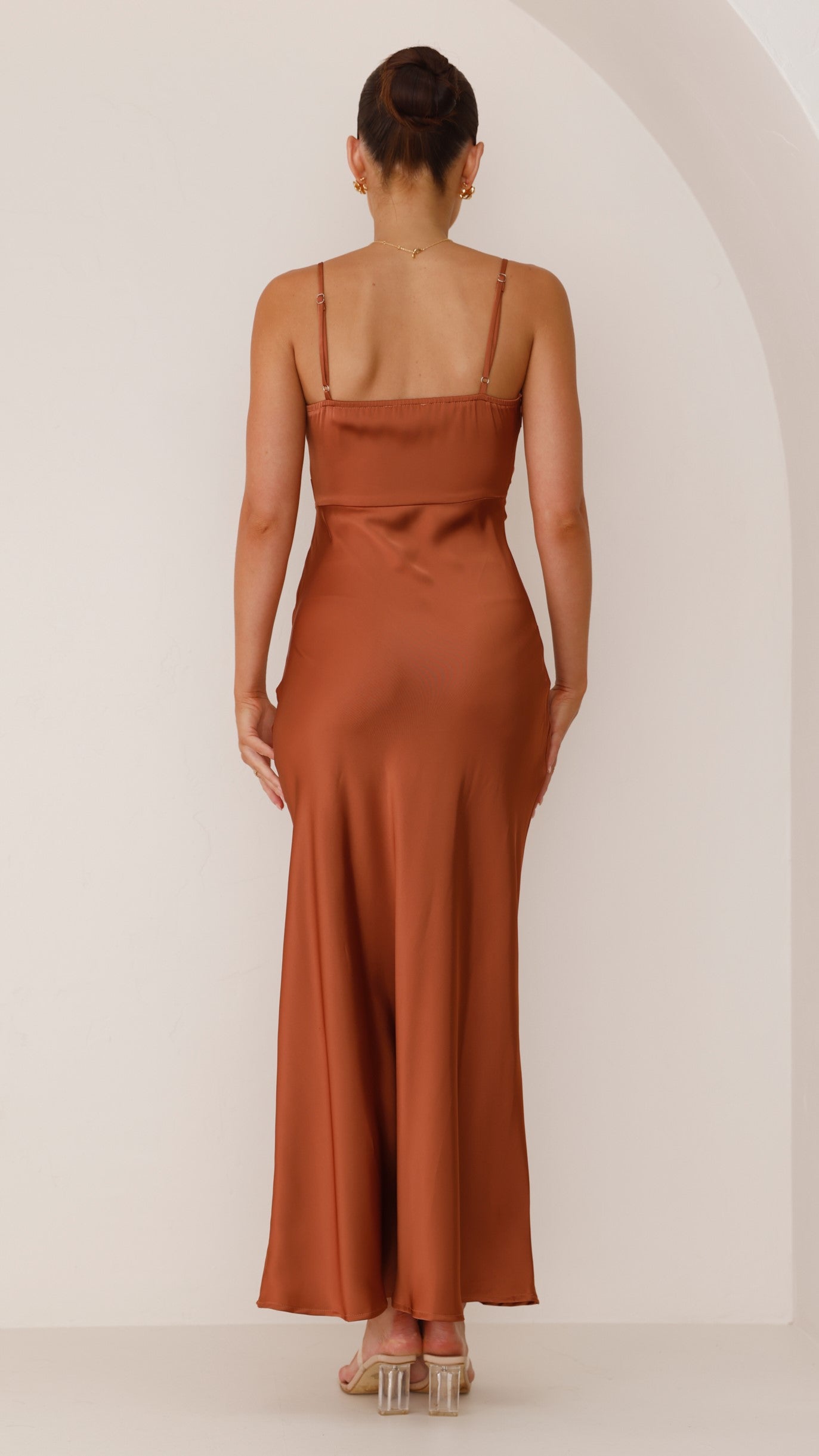 Simple Satin Cocktail maxi dress 5