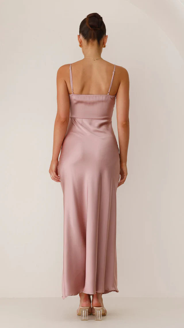 Simple Satin Cocktail maxi dress 7