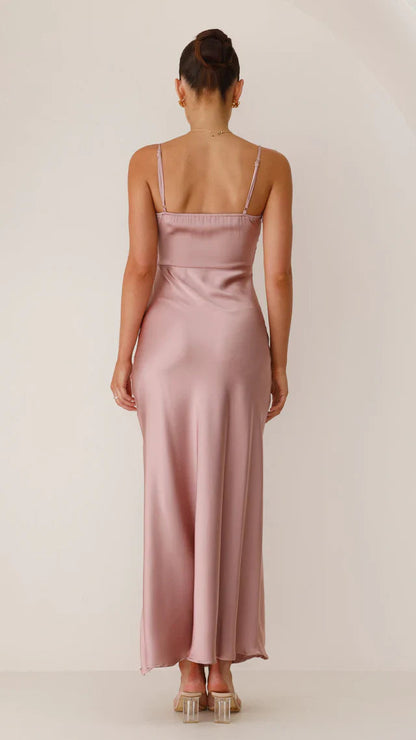 Simple Satin Cocktail maxi dress 7